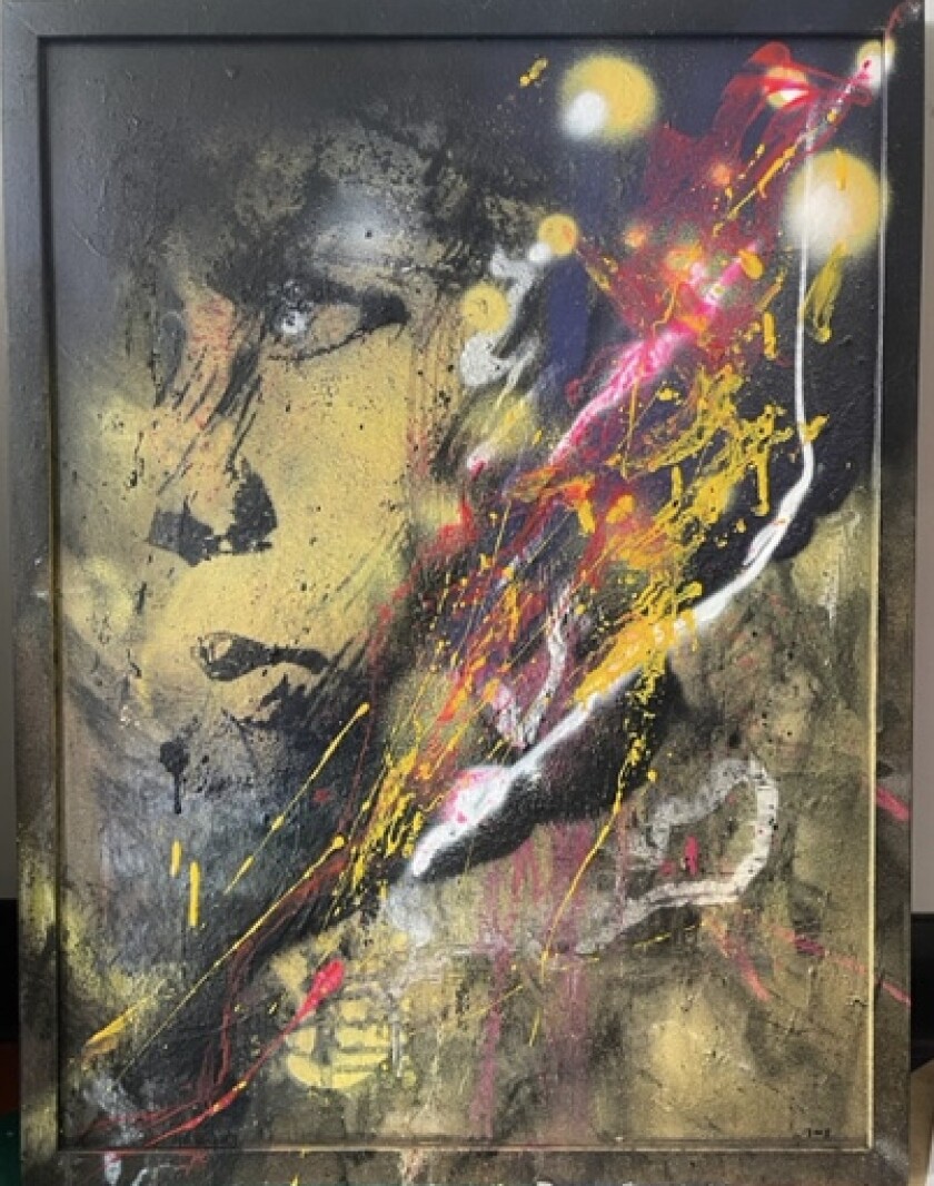 One of Joos’ paintings that recently was sold at Rodney Duran’s Happen Space Gallery.