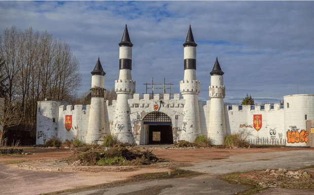 Camelot Theme Park which has now been turned into a zombie scare zone. (Peter Thomasson/Alamy Stock Photo via CNN)