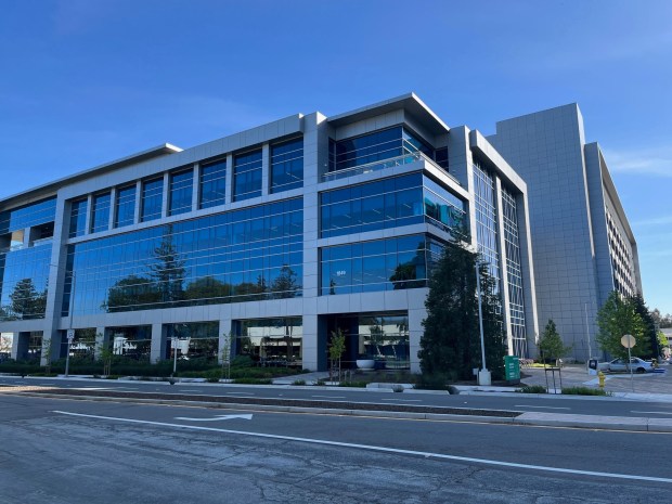 1849 Bering Drive in north San Jose, one of four office buildings in a Google tech campus, April 2023.4-26-2023  (George Avalos/Bay Area News Group)