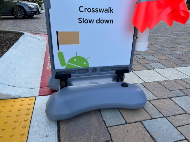 Android robot is visible on a sign at a Google tech campus on Brokaw Road between North First Street and Bering Drive. (George Avalos/Bay Area News Group)