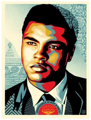 This weekend internationally known artist Shepard Fairey will paint a seven-story mural of Muhammad Ali on the Chestnut Family YMCA in the Russell neighborhood. This is a rendering of the mural.