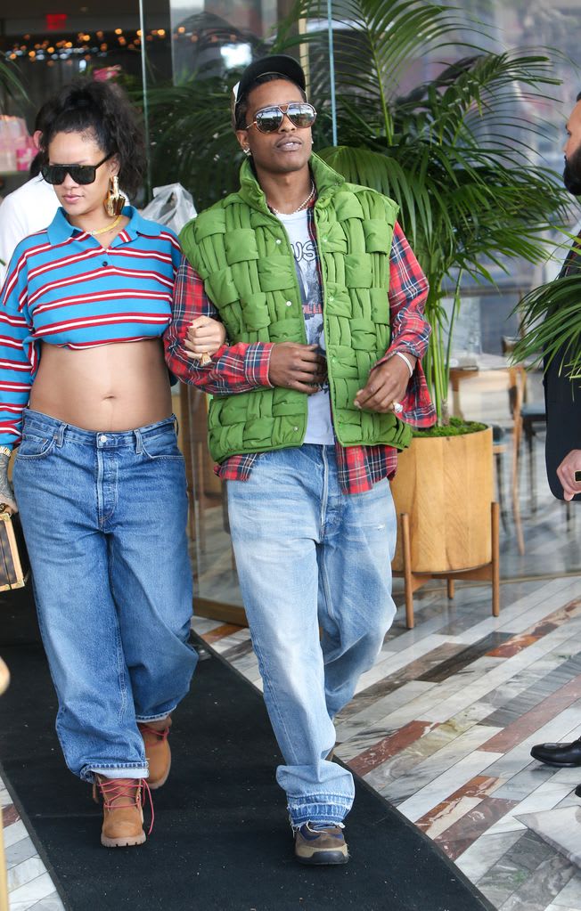 Rihanna and ASAP Rocky are seen on March 15, 2023 in Los Angeles, California