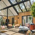Eichler House / Gustave Carlson Design - Interior Photography, Living Room, Table, Windows, Beam, Chair, Patio