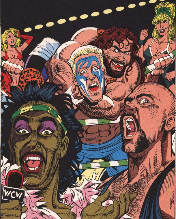 One of the various pin-ups in every issue of WCW: World Championship Wrestling comic book.