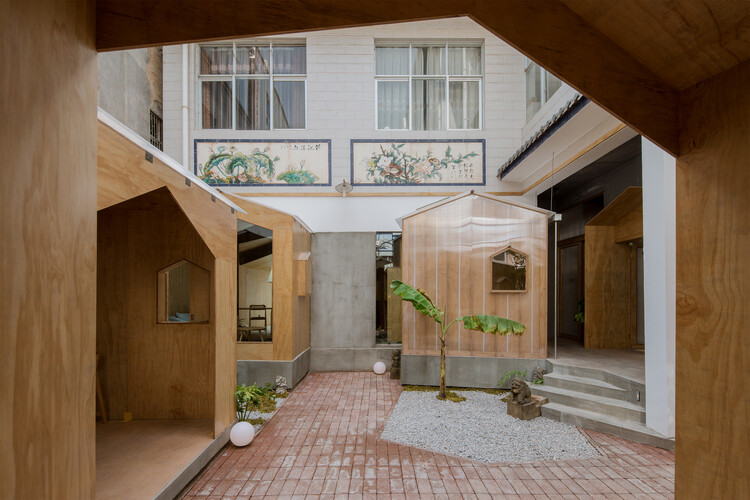 Yusan Cafe / Edge Architects - Interior Photography, Facade, Windows, Arch, Beam