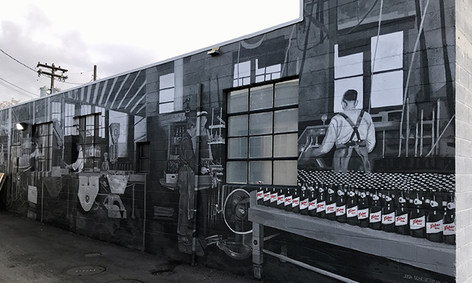 This Fisher Brewing mural is based on archive photos.