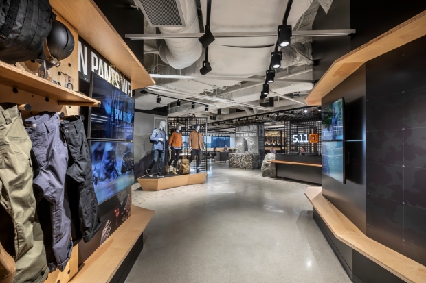 5.11 Tactical's headquarters in Costa Mesa has been reimagined by the design team at Hendy. The makeover included using many elements in the gear maker's product line. (Courtesy of RMA Photography)