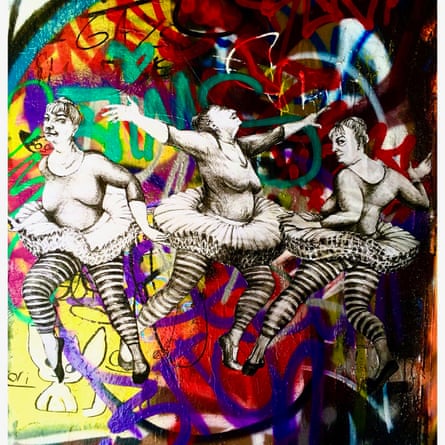 Deborah Wood’s joyous ‘drawings of old ladies dancing in tutus’.