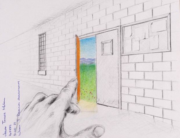 Joseph Taylor McGill's imaginary scene inside a prison. (Provided by Sarah McKenzie)