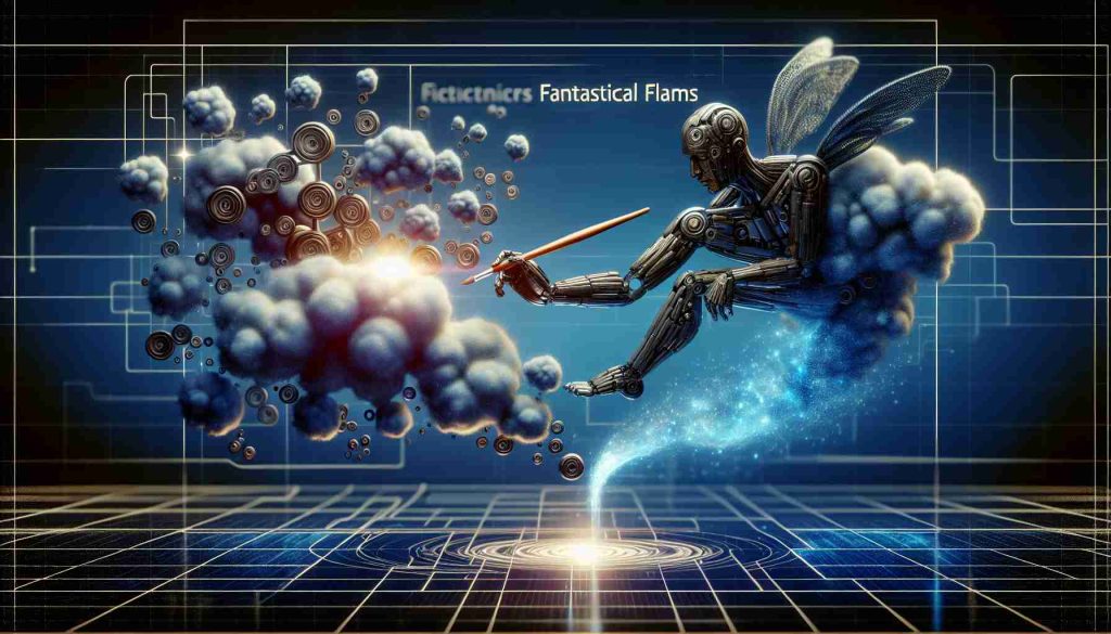 A high-definition, realistic image that represents the concept of artificial intelligence experiencing artistic dreams. The image could depict a futuristic scene where a mechanical genie is crafting fantastical flaws, reflecting an imperfect and whimsical reality only encountered in dreams. This scene might be ornamented with abstract computing elements symbolizing the digital nature of the artificial intelligence.