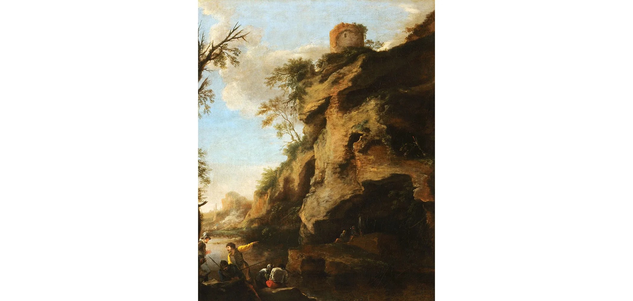 Salvatore Rosa, A Rocky Coast, with Soldiers Studying a Plan. ca. 1640s. Courtesy of the Christ Church Picture Gallery